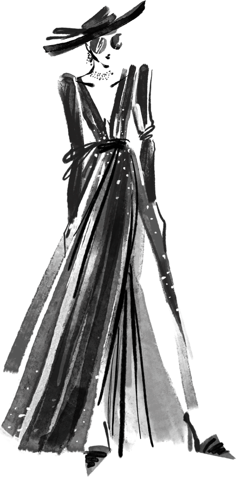 Lady in Elegant Gown